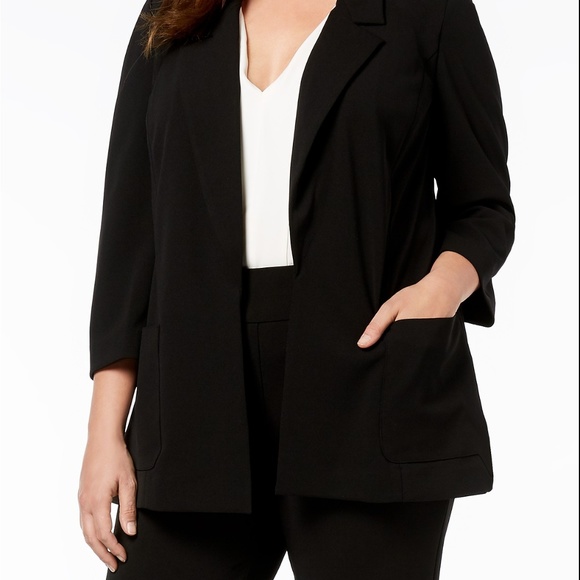 Nine West Notch-Collar Jacket Black Plus Size 3X - Picture 3 of 3